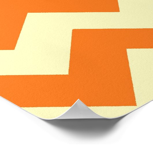 Oranje Cream Citrus Chevron ZigZag Stripes Gifts Poster (Hoek)
