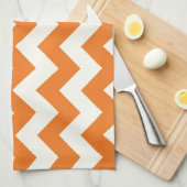 Oranje Cream Citrus Chevron ZigZag Stripes Gifts Theedoek (Quarter Fold)