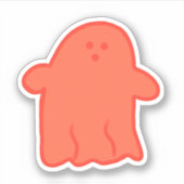 Oranje Cream Ghost Sticker (Voorkant)