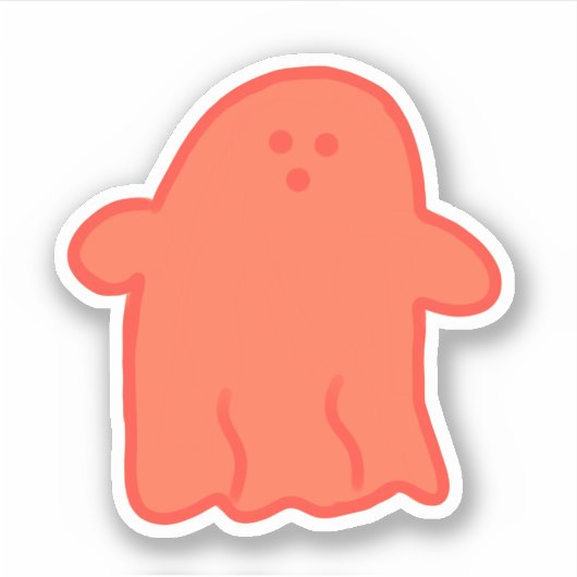 Oranje Cream Ghost Sticker (Voorkant)