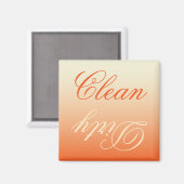 Oranje Cream Ombre Vaatwasser Clean/Dirty Magnet (Voorkant / Achterkant)