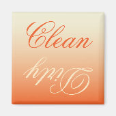 Oranje Cream Ombre Vaatwasser Clean/Dirty Magnet (Voorkant)