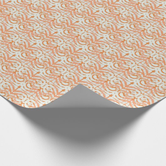 Oranje Creamsicle Batik inpakpapier (Hoek)