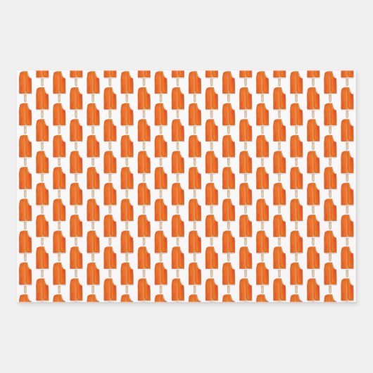 Oranje Creamsicle Cherry Grape Twin Pop Popsicles Inpakpapier Vel (Voorkant)