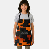 Oranje creatieve doolhof vierkanten Abstract Patte Schort (Insitu)