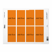 Oranje Creëer je eigen tekst toevoegen Aangepast Etiket (Full Sheet)