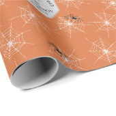 Oranje Creepy Spiders Aangepaste familienaam Hallo Cadeaupapier (Rol Hoek)