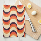 Oranje, crème, bruine retro-films Abstracte kunst Theedoek (Quarter Fold)