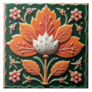 Oranje Crème Flora Tegeltje