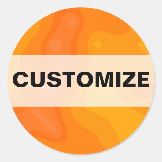 Oranje Creme Ronde Sticker (Voorkant)