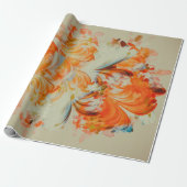 Oranje crèmepapier cadeaupapier (Uitgerold)