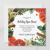 Oranje crèmes en kerstmis met kaneel kaart (Voorkant)