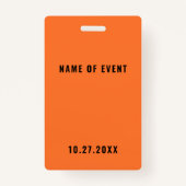 Oranje Crew Staff Event Badge (Achterkant)