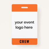 Oranje Crew Staff Event Badge (Voorkant)