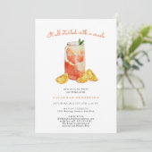 Oranje Crush bruidsdouche uitnodiging (Staand voorkant)