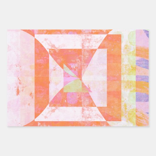 Oranje Crush Mixed Media Set van Verpakkingspapier Inpakpapier Vel (Voorkant)