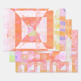 Oranje Crush Mixed Media Set van Verpakkingspapier Inpakpapier Vel