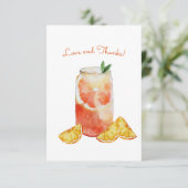 Oranje Crush Vrijgezellenfeest Bedankt Kaart (Staand voorkant)