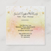 ~ Oranje Crystal Cluster Pastel Rainbow Stars Vierkante Visitekaartje (Achterkant)