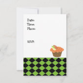 Oranje Cupcake Birthday Uitnodiging (Achterkant)