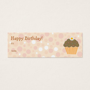 Oranje Cupcake Gift Label Mini Visitekaartjes