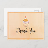 Oranje Cupcake Hartelijk dank Briefkaart (Voorkant / Achterkant)