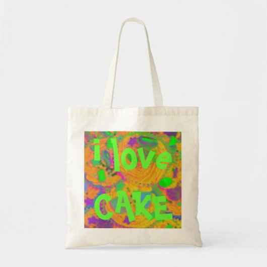 Oranje cupcakes "i love cake"-canvas tas (Voorkant)