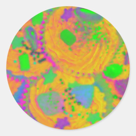 Oranje Cupcakes sticker (Voorkant)