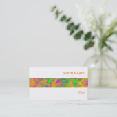 Oranje Cupcakes stripe visitekaartje wit (Staand voorkant)