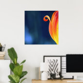 Oranje Curly Tulip Petal Curl Macro Abstract Poster (Thuiskantoor)