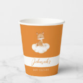 Oranje Cute Fox Baby shower Cups Papieren Bekers (Achterkant)