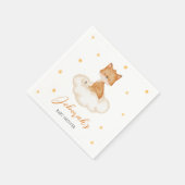 Oranje Cute Fox Baby shower Napkins Servet (Hoek)