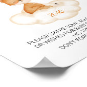 Oranje Cute Fox Baby shower Time Capsule Poster (Hoek)