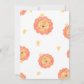 Oranje Cute Lion King Baby shower Kaart (Achterkant)