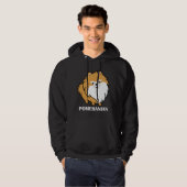 Oranje Cute Pommeren Hoodie (Voorkant volledig)