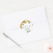 Oranje cutie Baby shower dank u Ronde Sticker (Envelop)