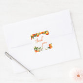 Oranje cutie dank u vierkante sticker (Envelop)