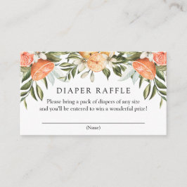 Oranje Cutie Diaper Raffle-kaart Informatiekaartje