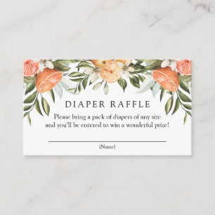 Oranje Cutie Diaper Raffle-kaart Informatiekaartje