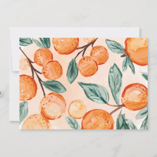 Oranje Cutie die TWEE 2e verjaardag foto van de tw Kaart (Achterkant)