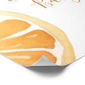 Oranje Cutie is onderweg naar Baby shower Poster (Hoek)