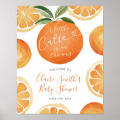 Oranje Cutie is onderweg naar Baby shower Poster (Voorkant)