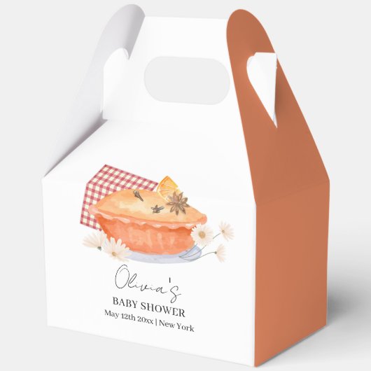 Oranje Cutie Pie Flower Herfst Baby shower Bedankdoosjes (Voorkant)