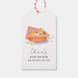 Oranje Cutie Pie Flower Herfst Baby shower Cadeaulabel