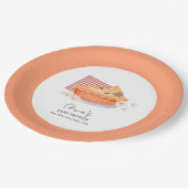 Oranje Cutie Pie Flower Herfst Baby shower Papieren Bordje (Gekanteld)