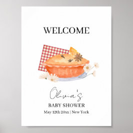 Oranje Cutie Pie Flower Herfst Baby shower Welkom Poster