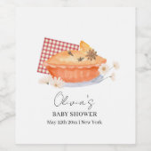Oranje Cutie Pie Flower Herfst Baby shower Wijn Etiket (Enkel label)
