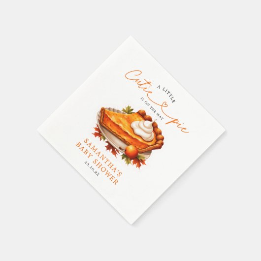 Oranje Cutie Pie Pompoen Herfst Baby shower Servet (Hoek)