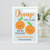 Oranje Cuties Classroom Valentijnsdag Kaart (Staand voorkant)