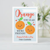 Oranje Cuties Classroom Valentijnsdag Kaart (Staand voorkant)